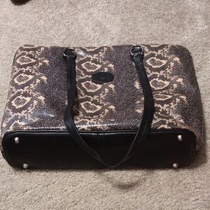 Chic Snakeskin Pattern Vintage Terrida Briefcase Bag Italian